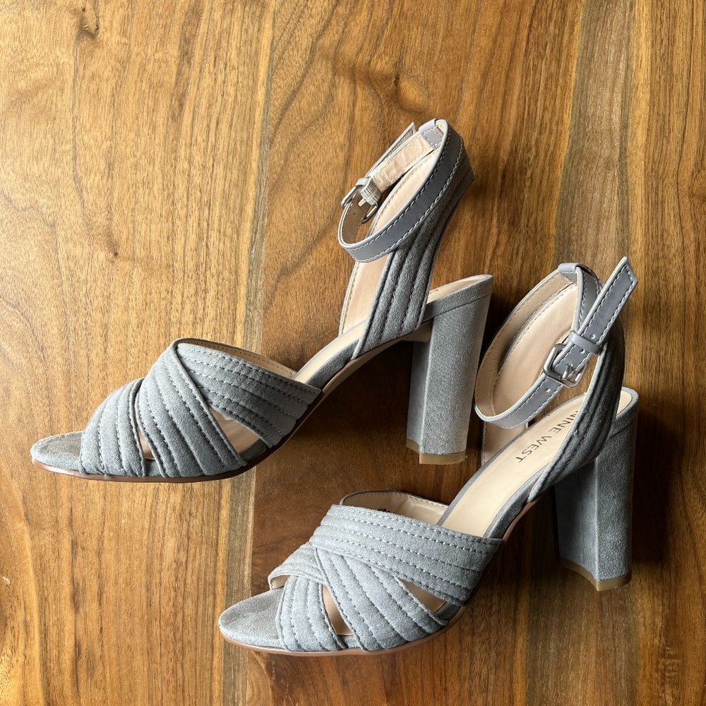 Nine West Grey Block heel, suede sandals